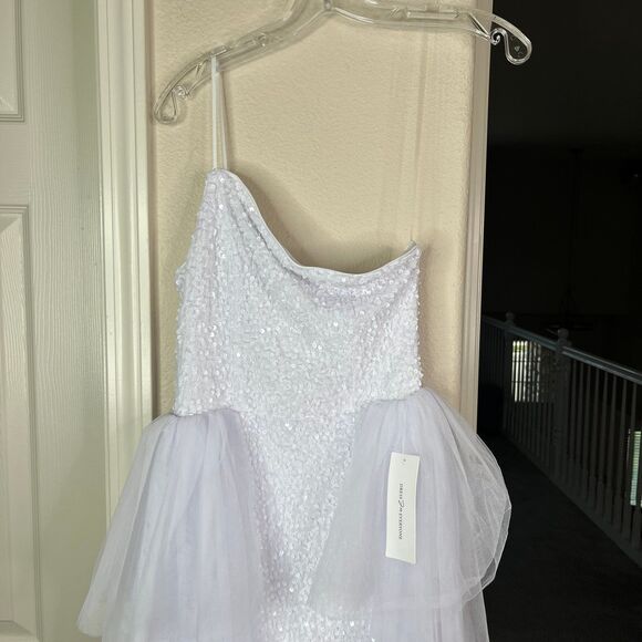 Women’s Elegant Sequins Ball Room Maxi Prom Party Mesh Dress White Size XS - Picture 4 of 17